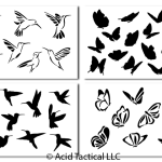 Hummingbird & Butterfly Airbrush Stencils (4 Pack)