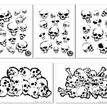 Skull 5 Pack of airbrush stencils