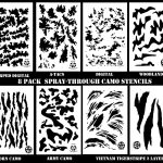 Assorted Mylar Camouflage Stencil Set (8 Pack)