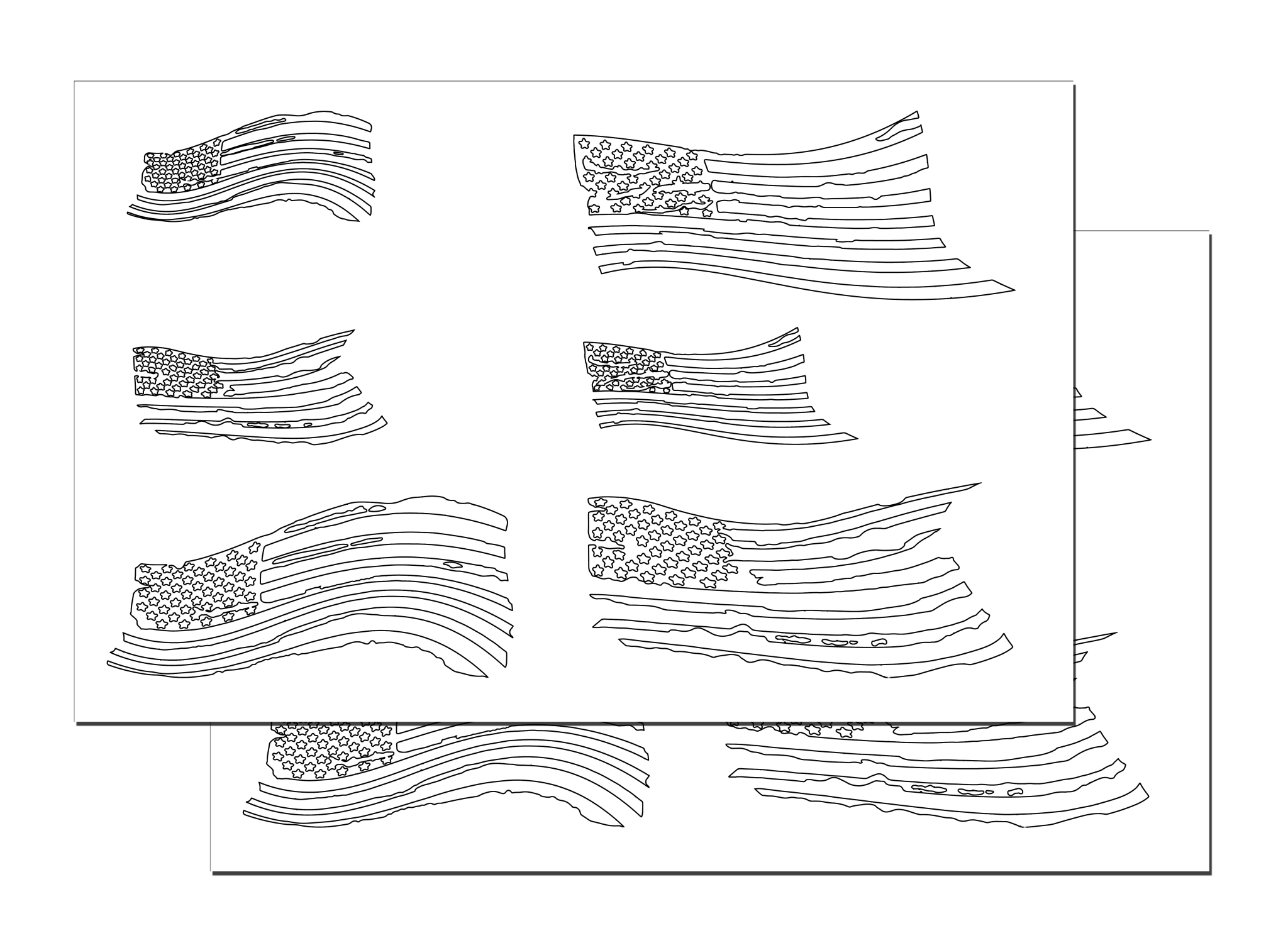 US FLAGS Tattered (2 Pack) - Camo Stencils for your Camouflage Painting ...