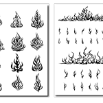 Fire Flames Stencils (2 Pack)