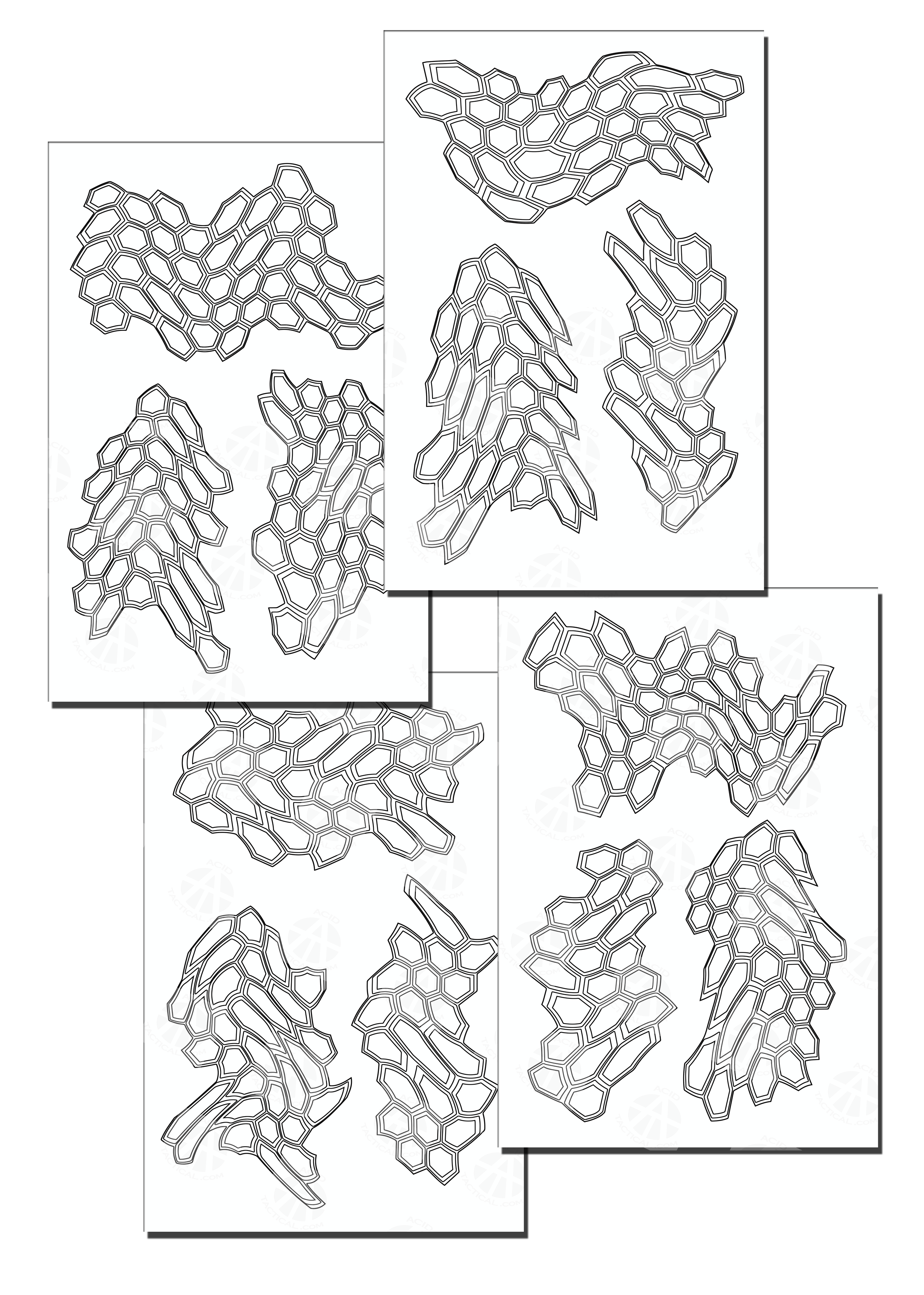 Assorted Camo Adhesive Easy Peel & Stick Stencils (8 Pack) - Camo Stencils  for your Camouflage Painting Needs