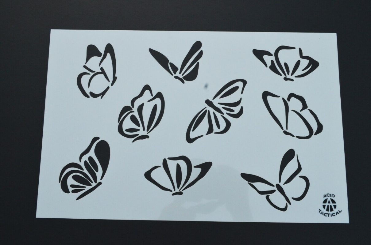Hummingbird & Butterfly Airbrush Stencils (4 Pack) - Camo Stencils for ...