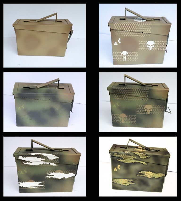 Assorted Camo Adhesive Easy Peel & Stick Stencils (8 Pack) Camo Stencils for your Camouflage